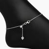 925 Sterling Silver Infinity Cubic Zirconia Charm Anklets for Women (SINGLE ANKLET)