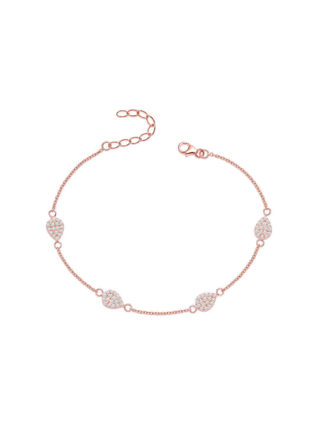 Blush Glow Rose Gold Teardrop Anklet