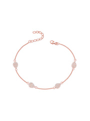 Blush Glow Rose Gold Teardrop Anklet