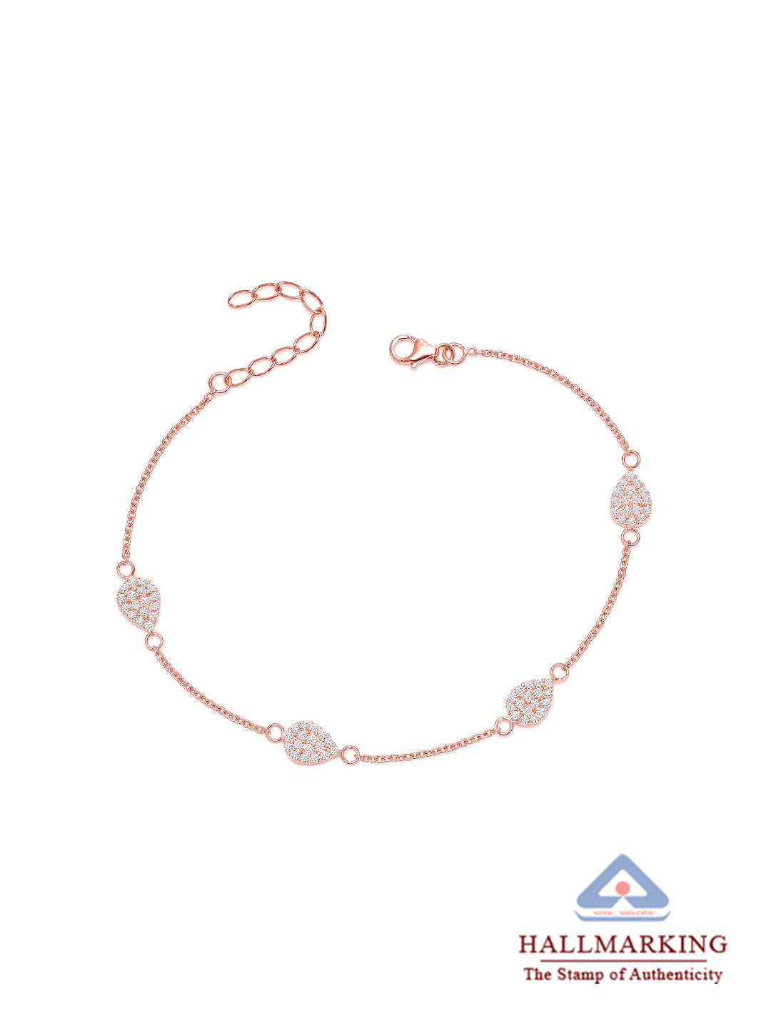 Blush Glow Rose Gold Teardrop Anklet