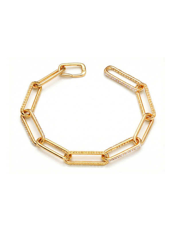 Liora Gold Paperclip CZ Bracelet