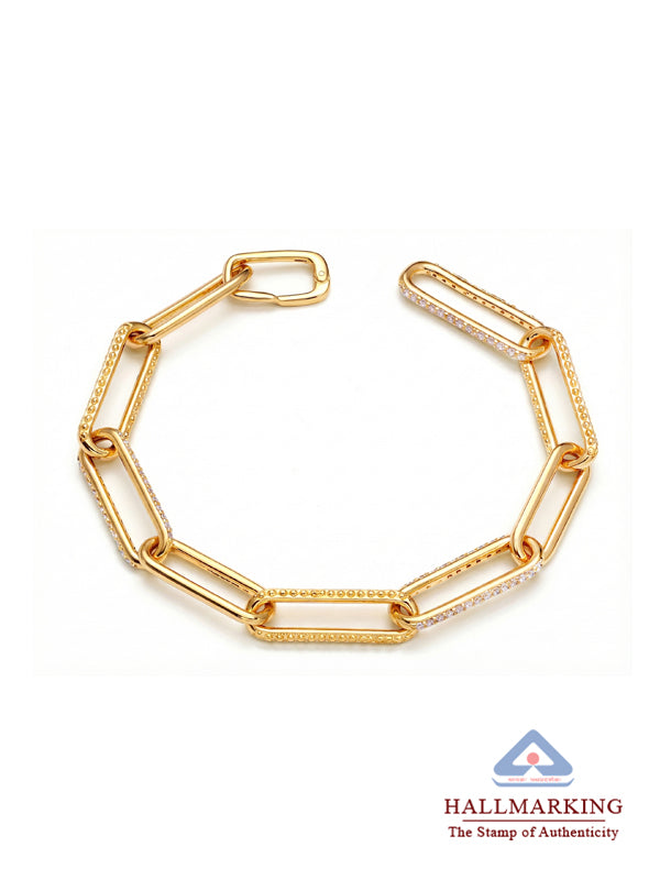 Liora Gold Paperclip CZ Bracelet