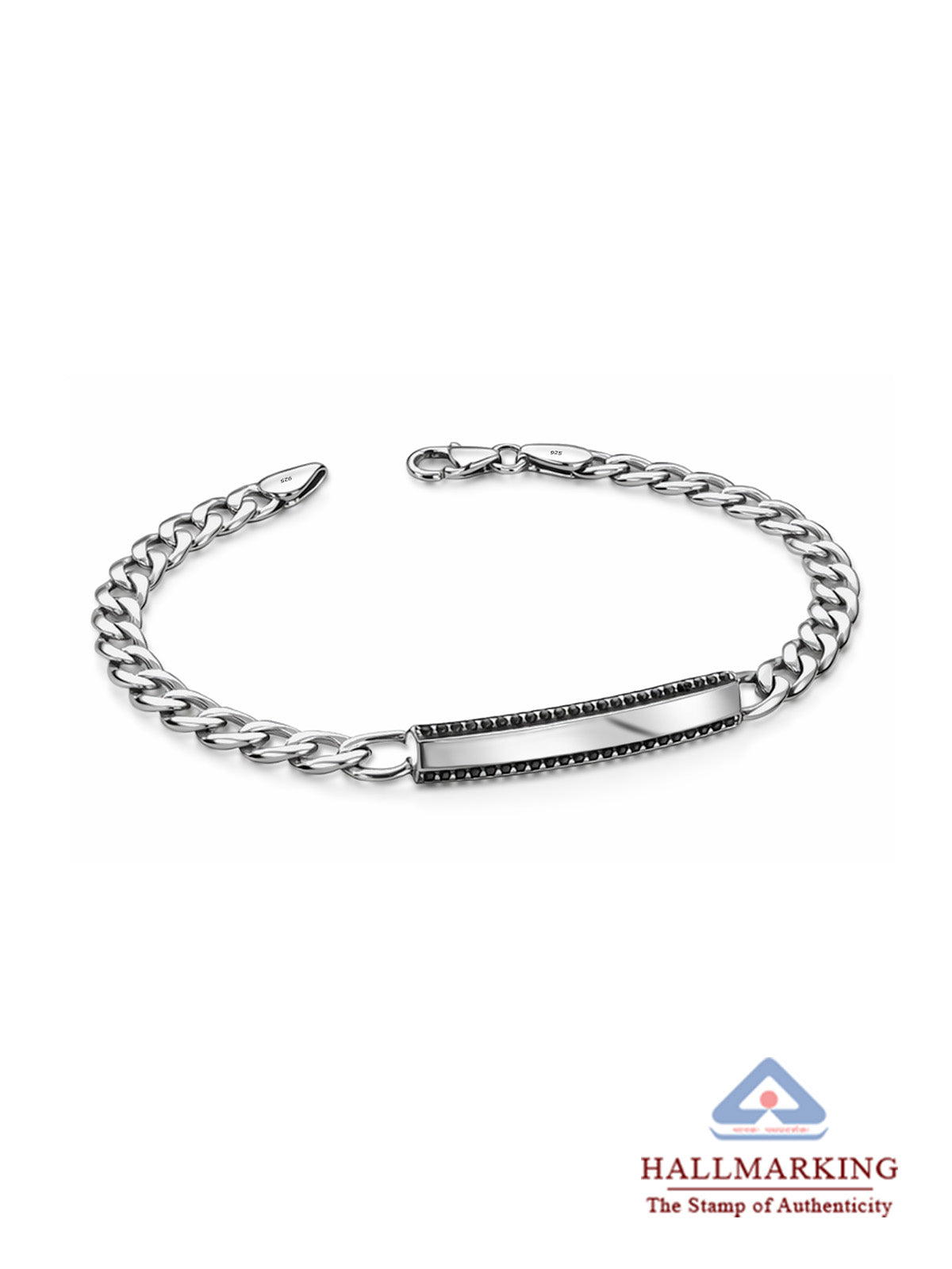 Rhodium Signature ID Bracelet