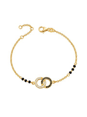 Gold Interlocking Circle Mangalsutra Bracelet