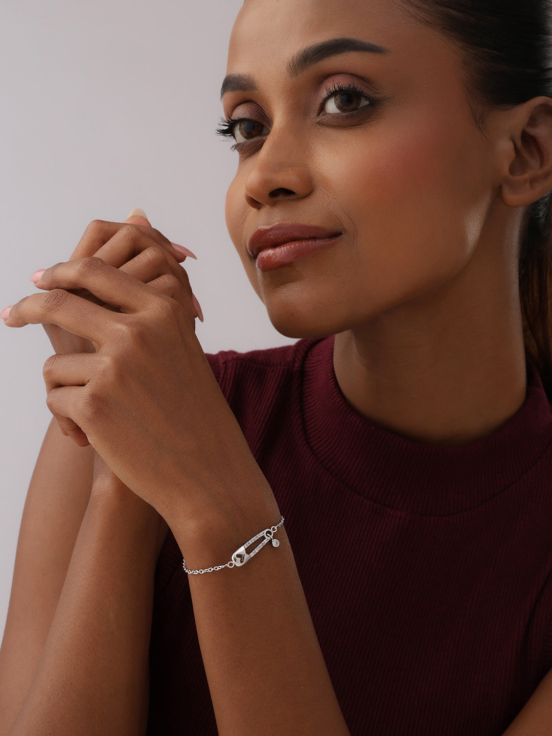Rhodium Twinkle Charm Bracelet