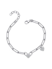 Rhodium Melody Charm Bracelet