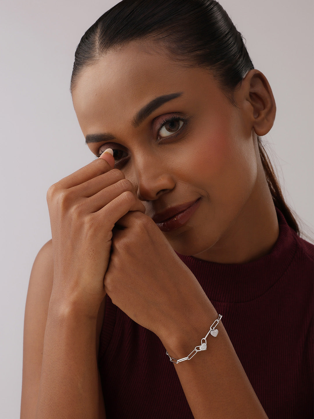 Rhodium Melody Charm Bracelet
