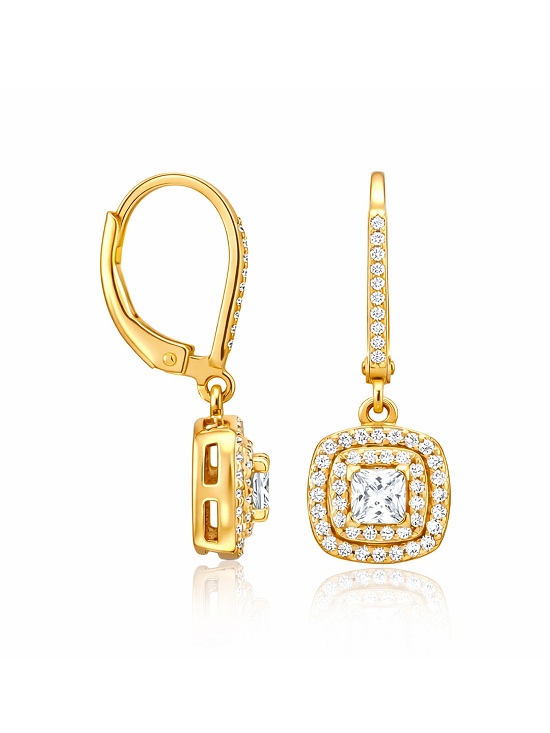 Gold Lever Back Drop Earrings