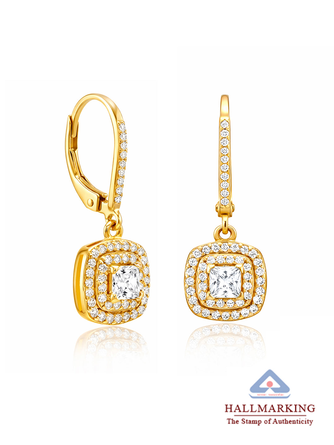Gold Lever Back Drop Earrings