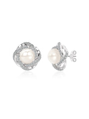 Perla CZ Love Knot Women's Stud Earrings