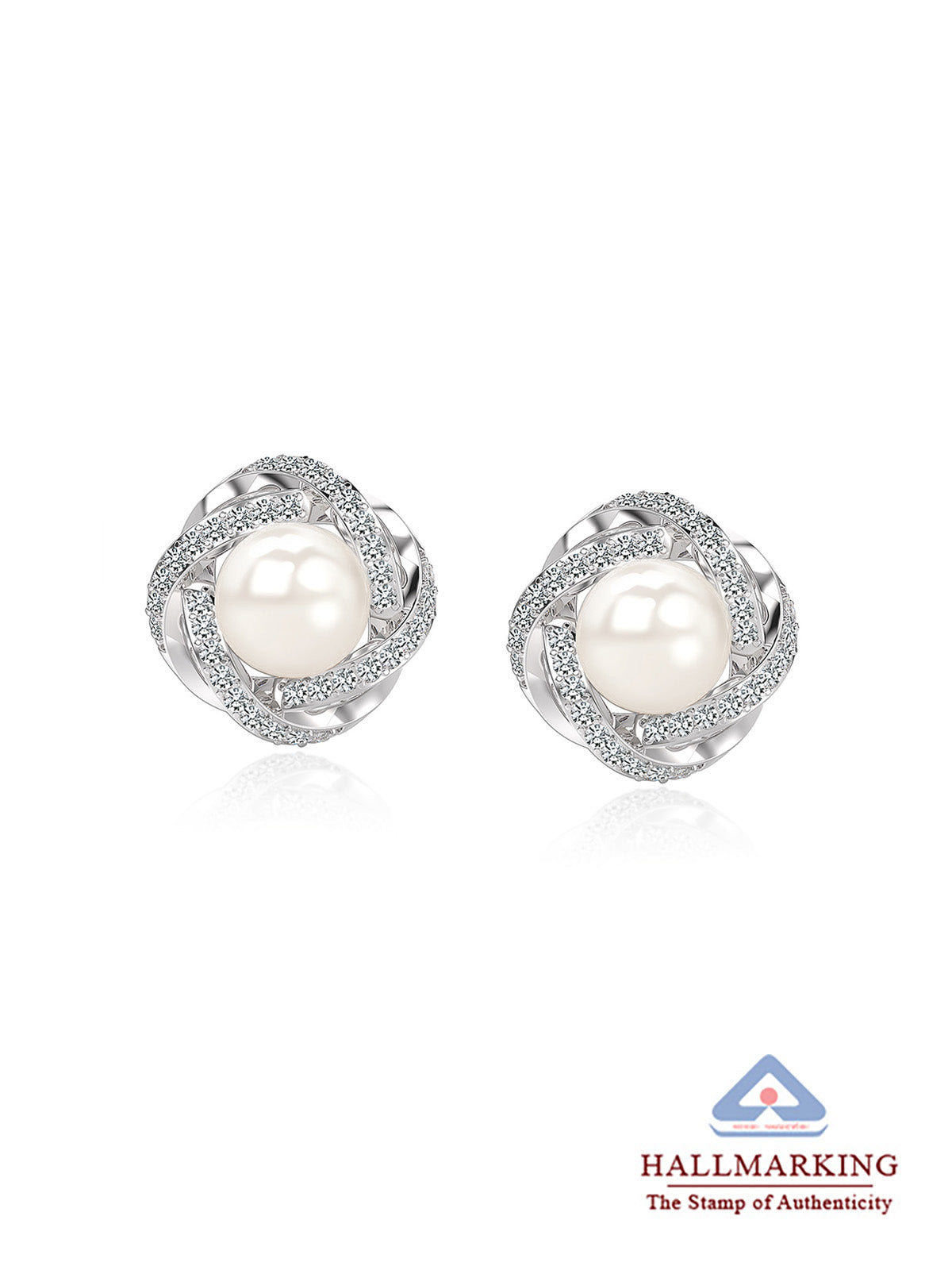 Perla CZ Love Knot Women's Stud Earrings