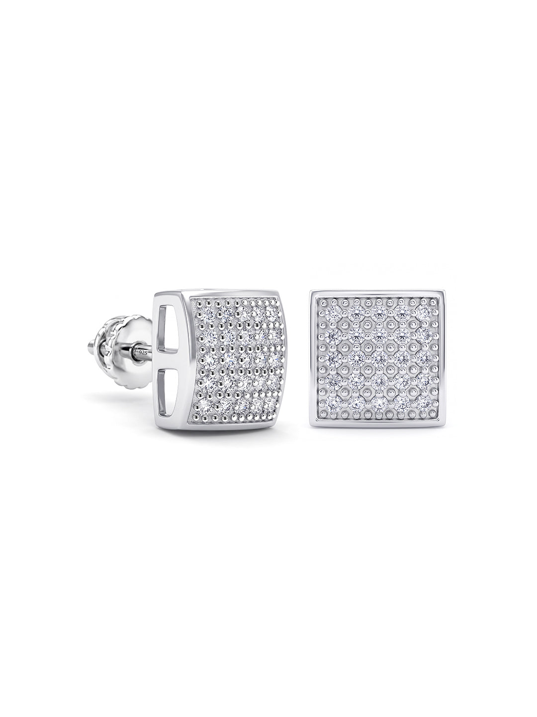Men?s Silver Stud Earrings