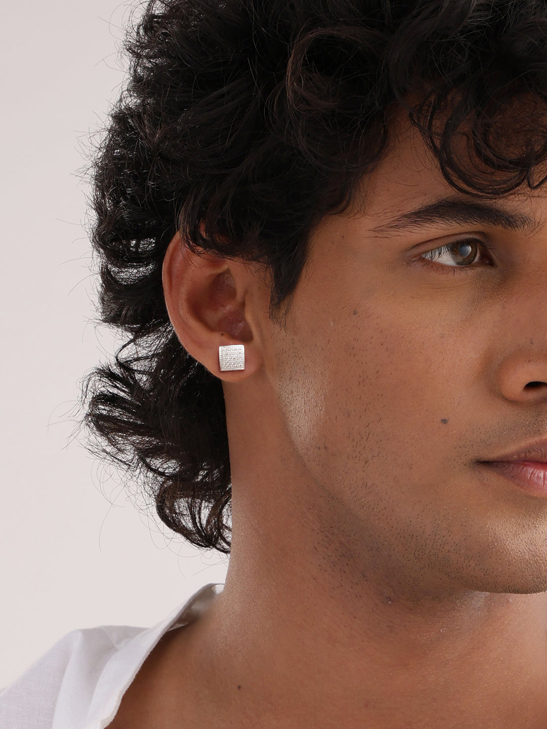 Men?s Silver Stud Earrings