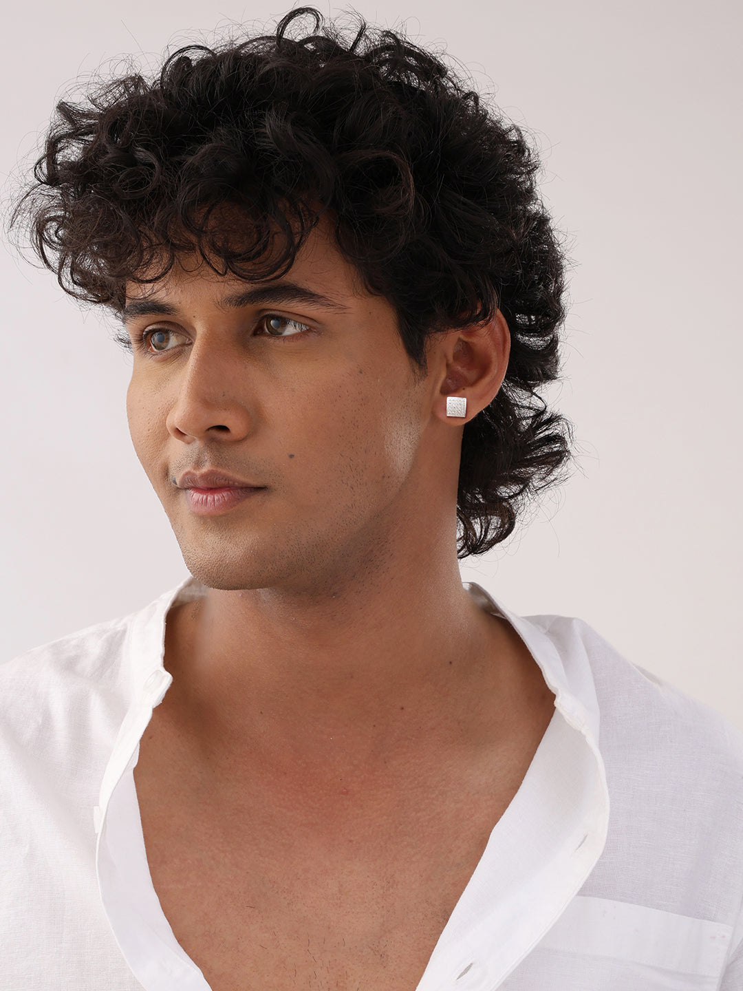 Men?s Silver Stud Earrings