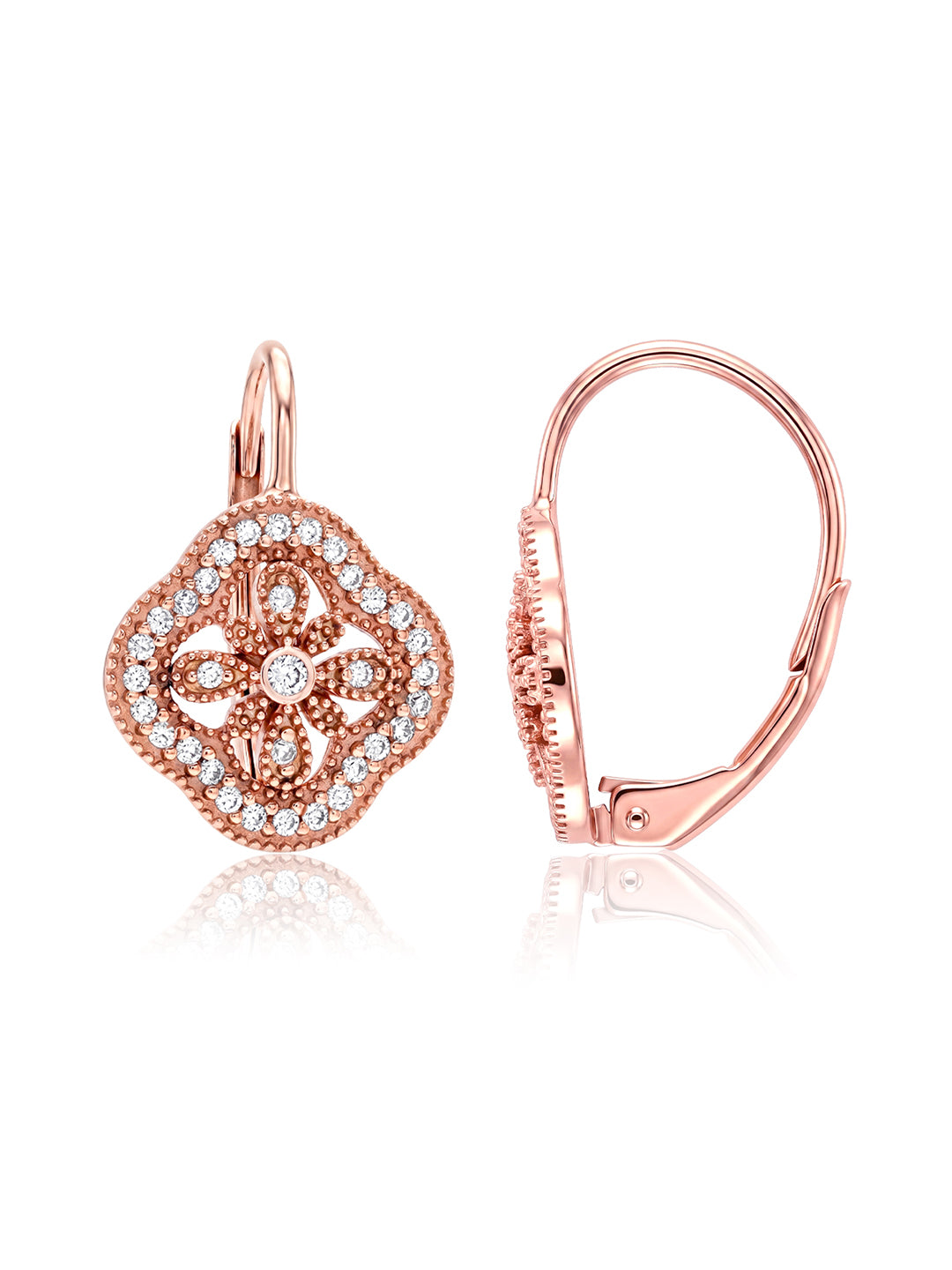 14K Rose-Gold Plated Nivara Clover Danglers