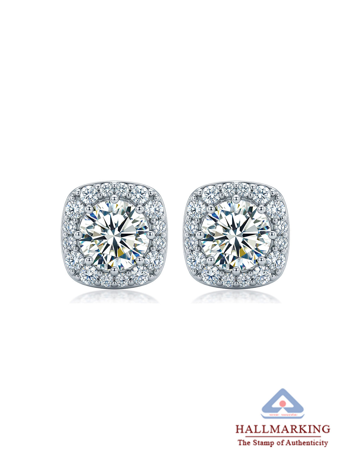Rhodium Aura Stud Earrings