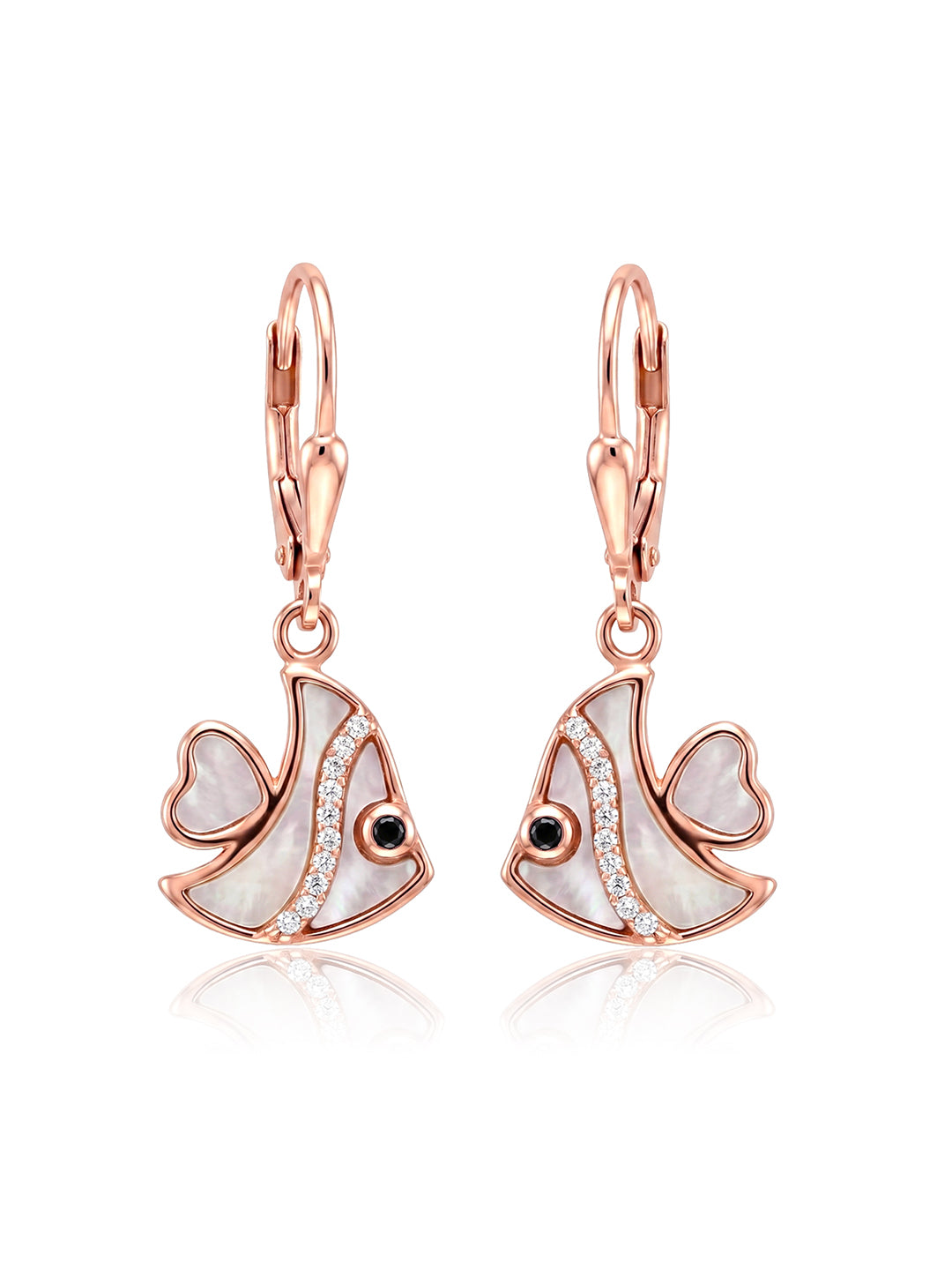 Rose Gold Fish Dangle Earring