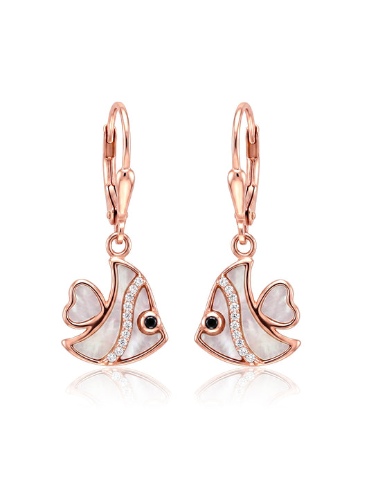 Rose Gold Fish Dangle Earring