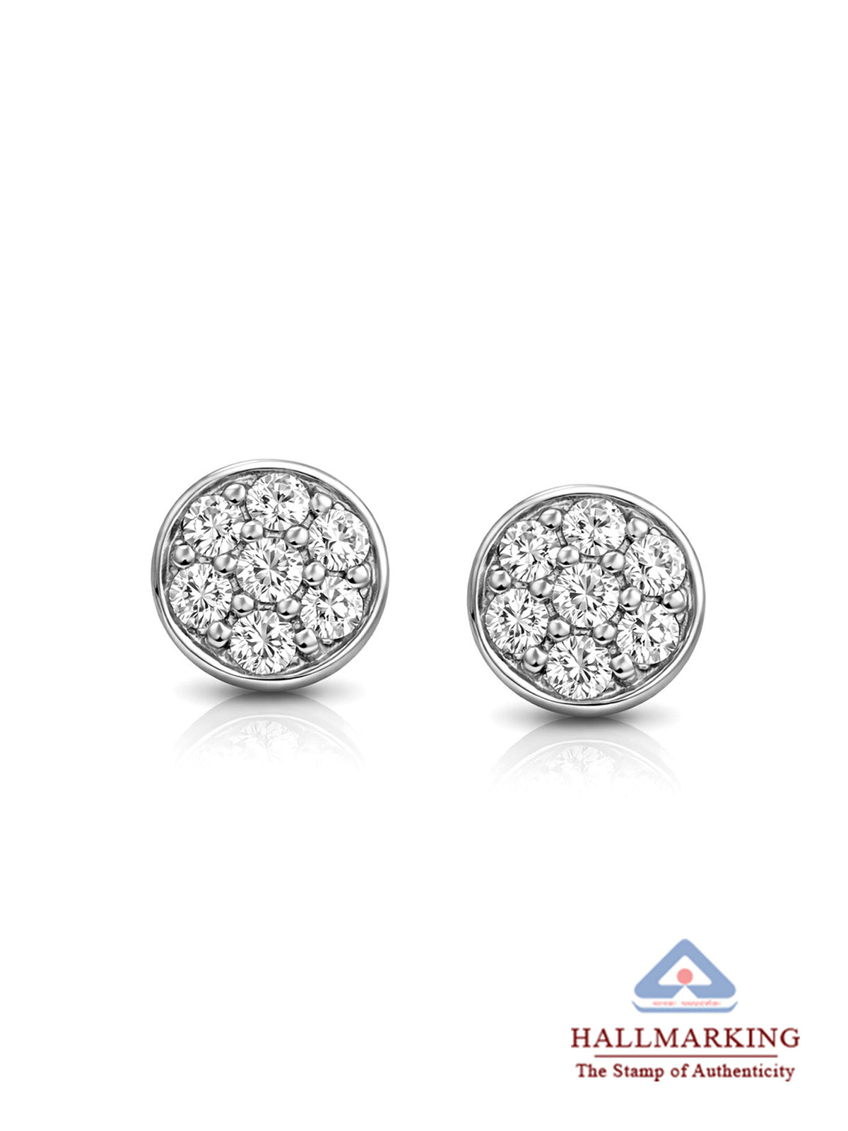 Disco Pave CZ Mini Disc Women's Stud Earrings