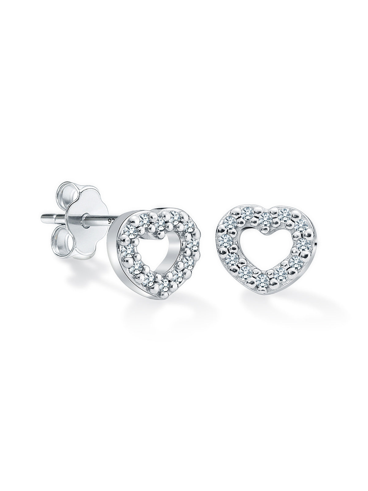 Cuore CZ Open Heart Women's Stud Earrings