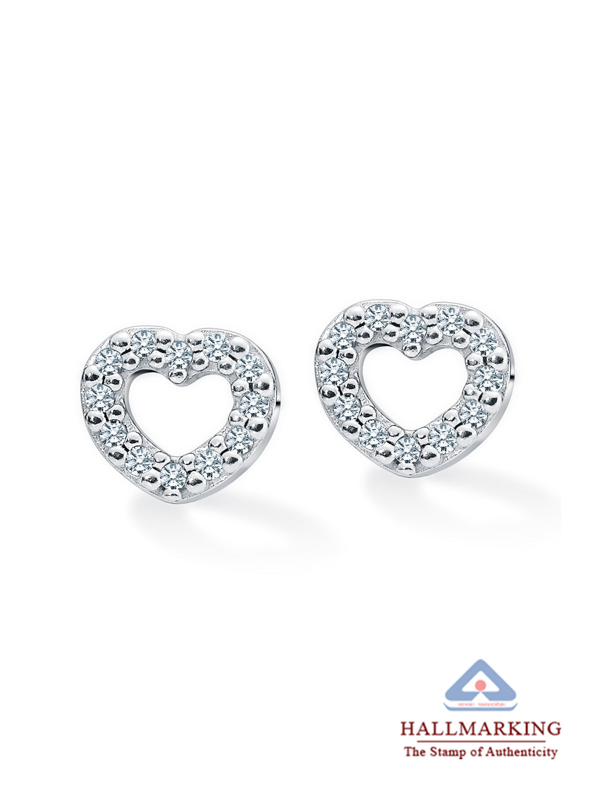 Cuore CZ Open Heart Women's Stud Earrings