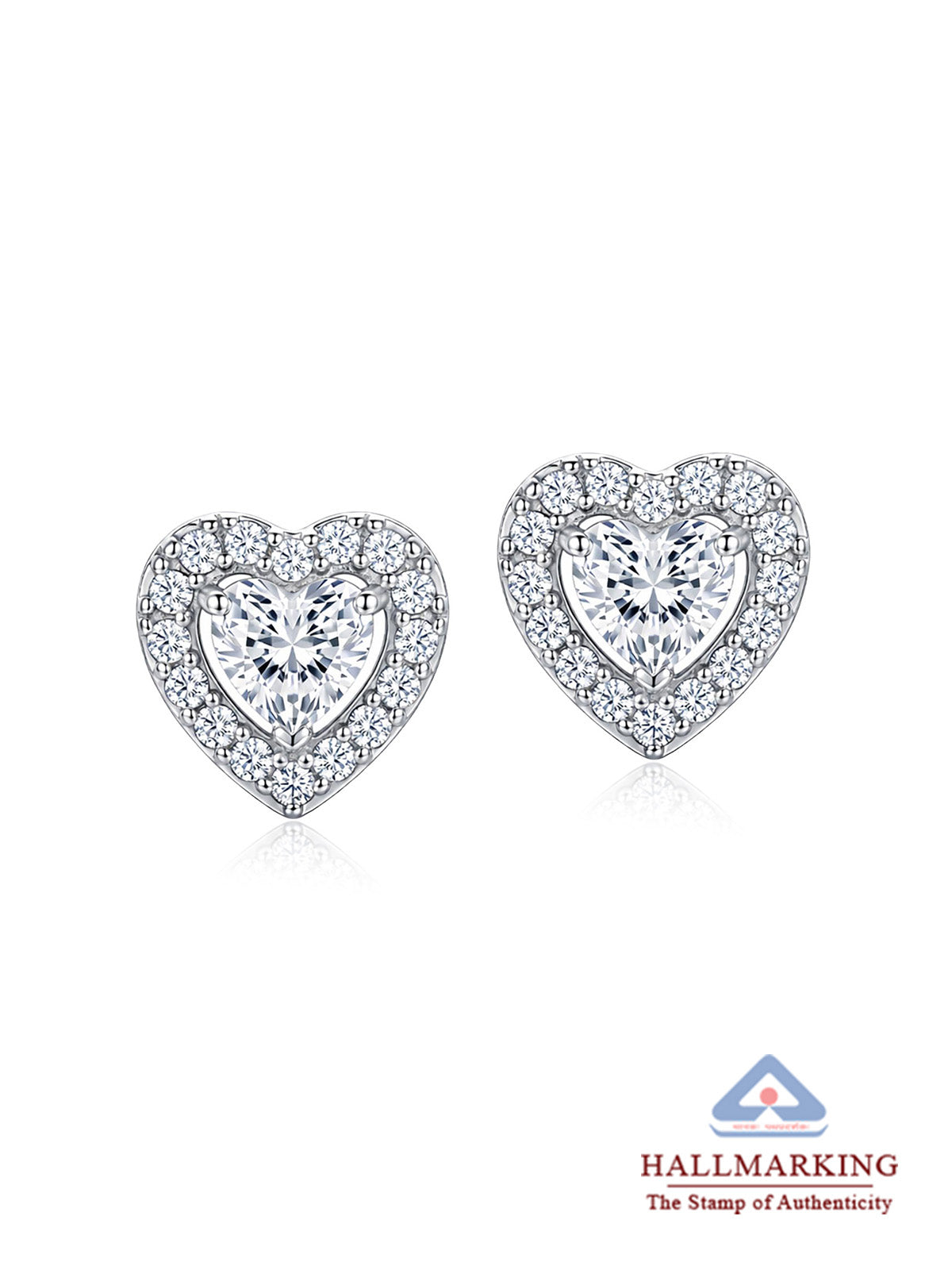 Cuore CZ Heart Women's Stud Earrings