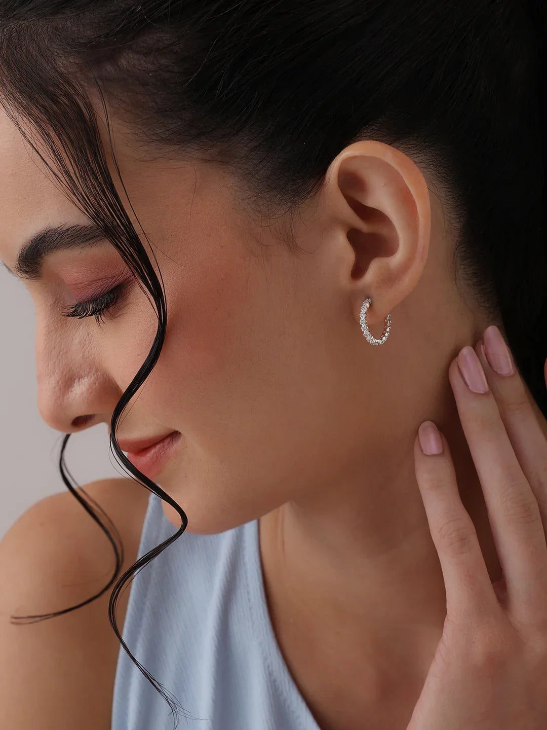 Multi-CZ Round Huggie Hoops