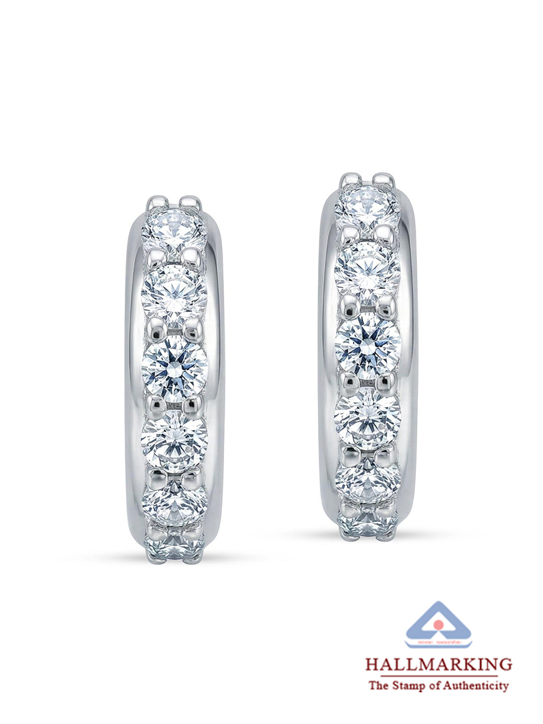 Stellina Pave CZ Women's Huggie Earrings