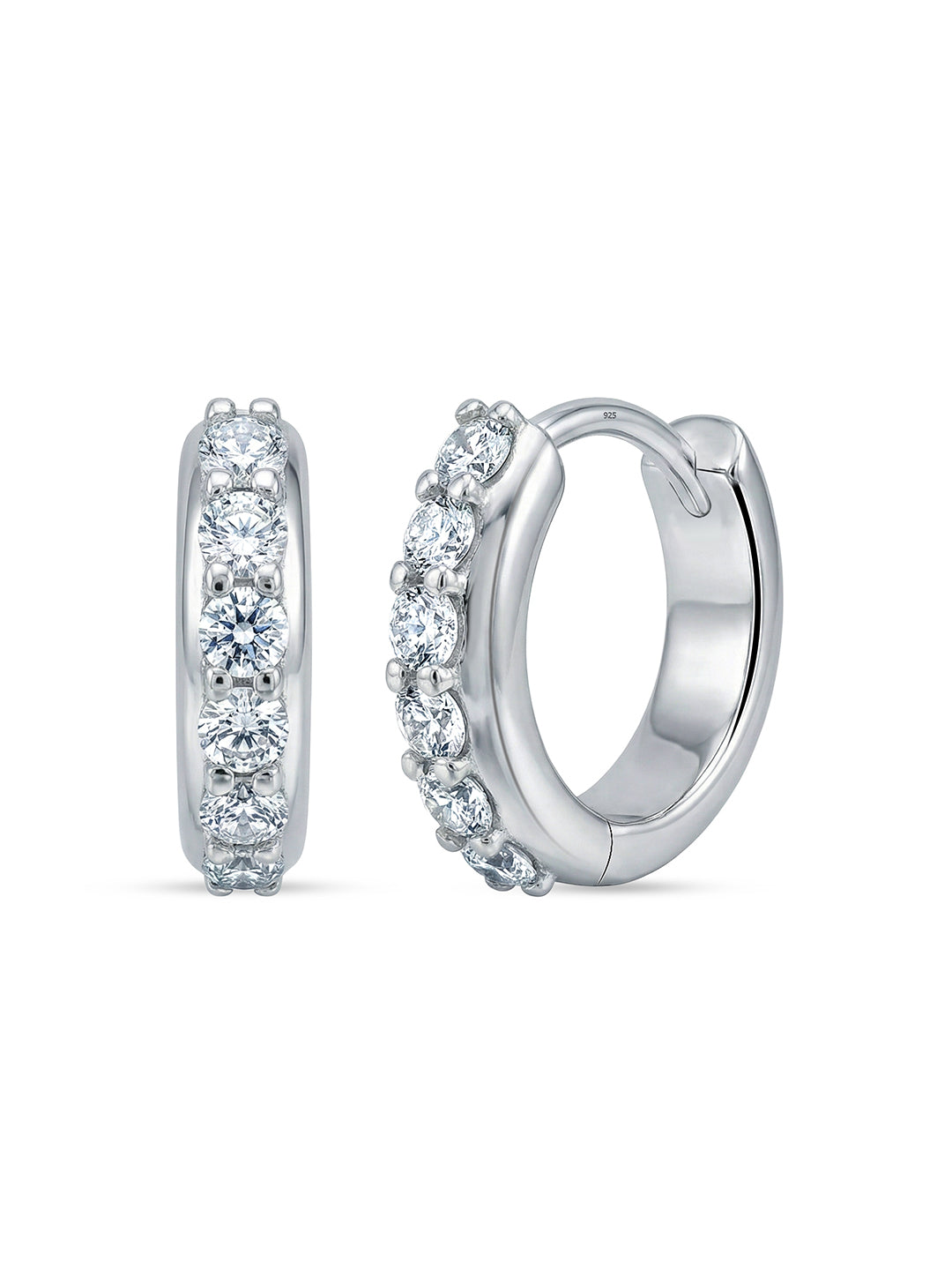 Stellina Pave CZ Women's Huggie Earrings