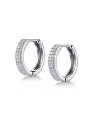 Duetta Double-Row CZ Women's Huggie Earrings