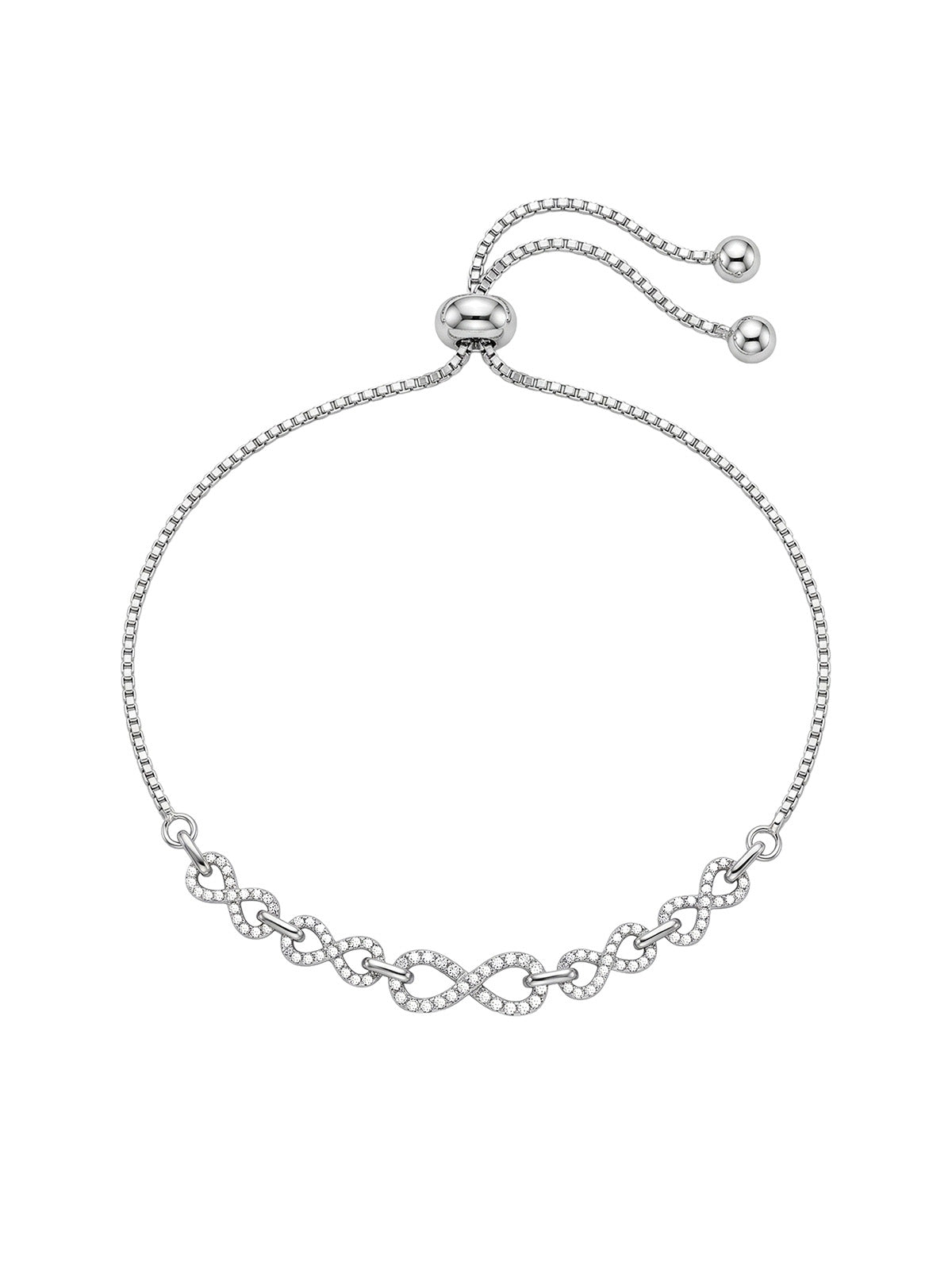 Rhodium Grace Slider Anklet