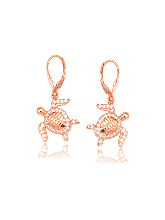 Rose Gold Long Drop Earrings