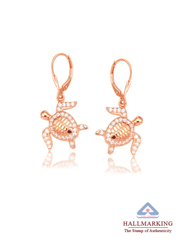 Rose Gold Long Drop Earrings