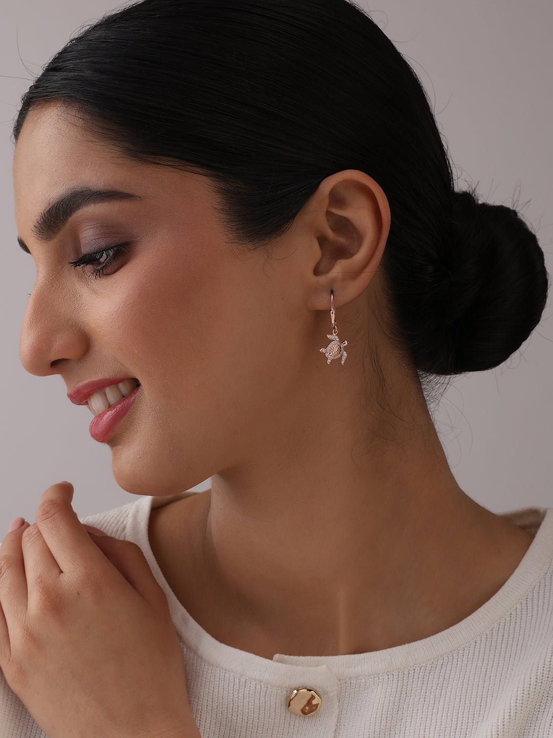 Rose Gold Long Drop Earrings