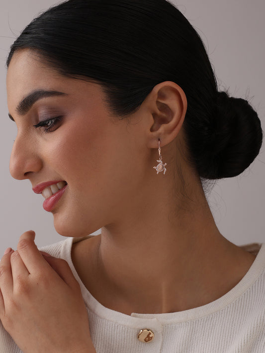 Rose Gold Long Drop Earrings