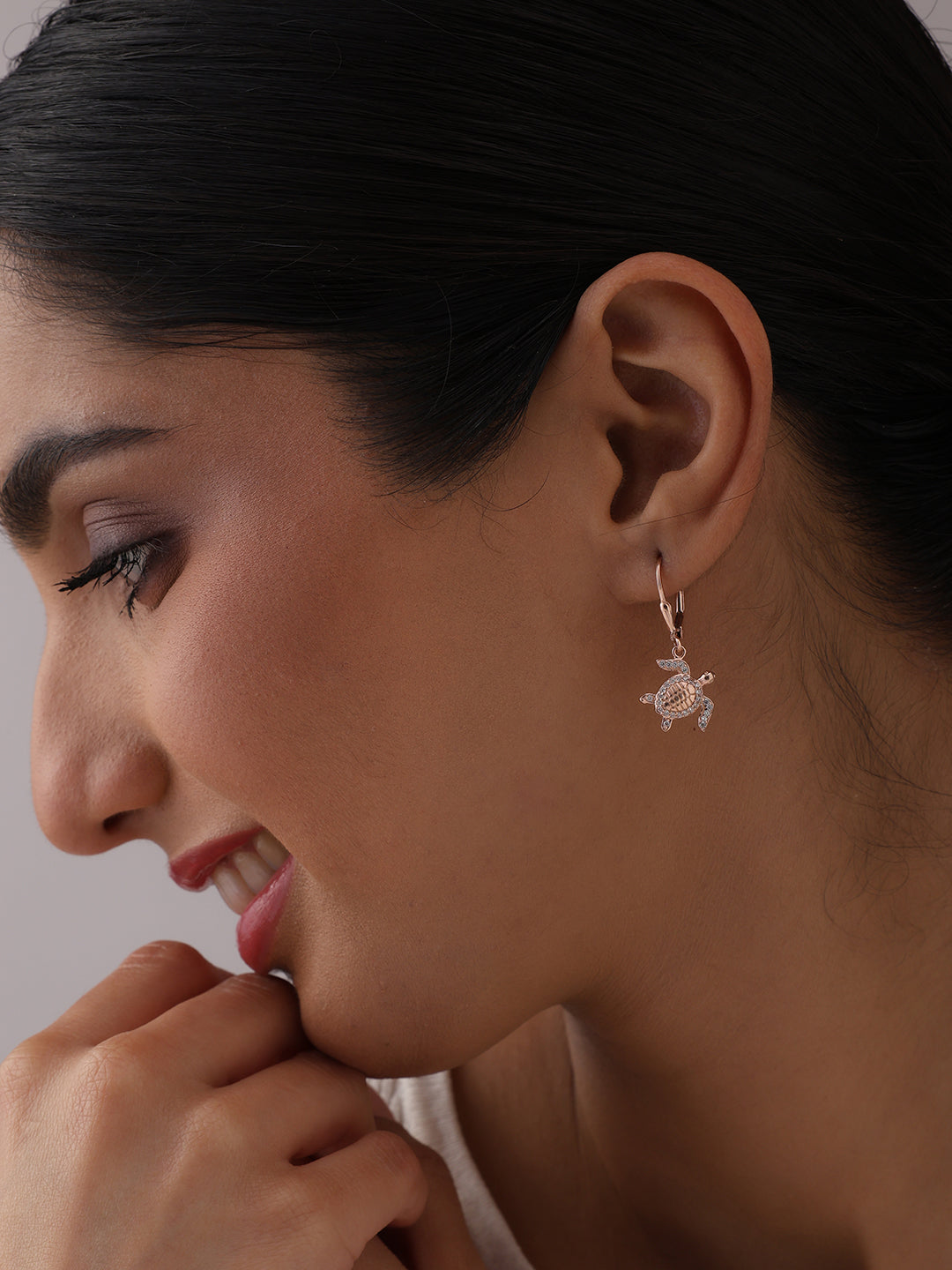 Rose Gold Long Drop Earrings