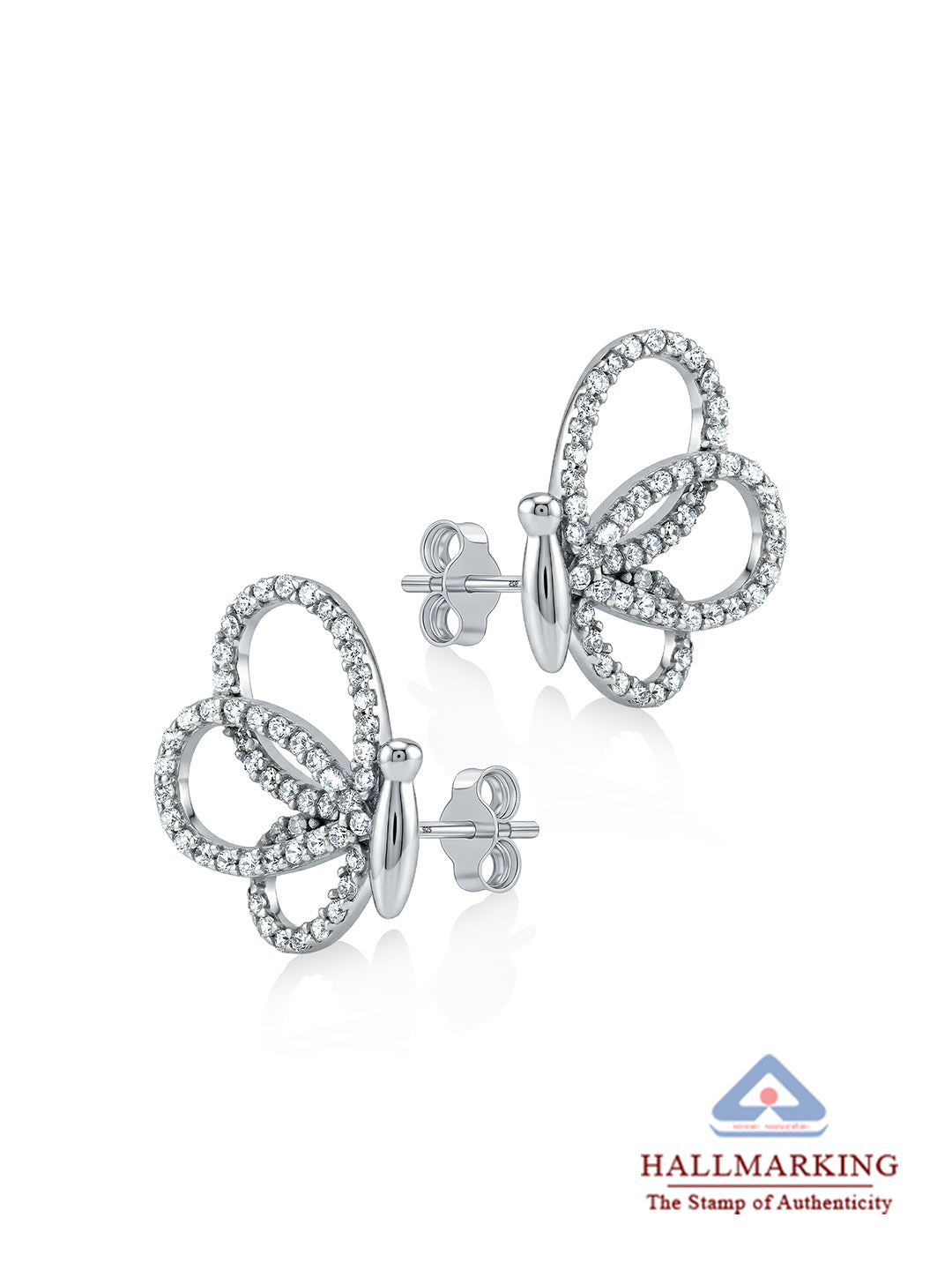 Farfalla CZ Butterfly Women's Stud Earrings
