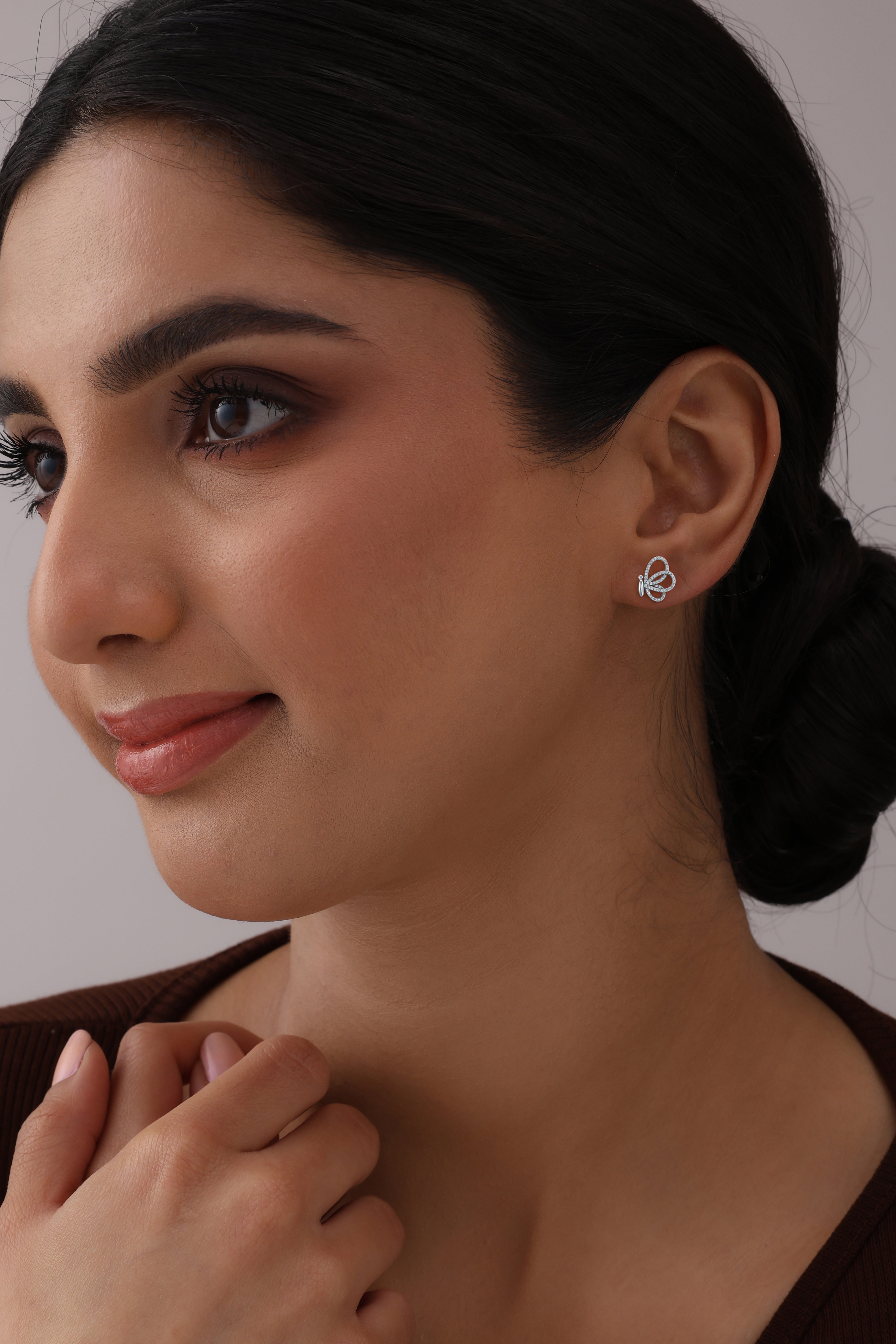 Farfalla CZ Butterfly Women's Stud Earrings