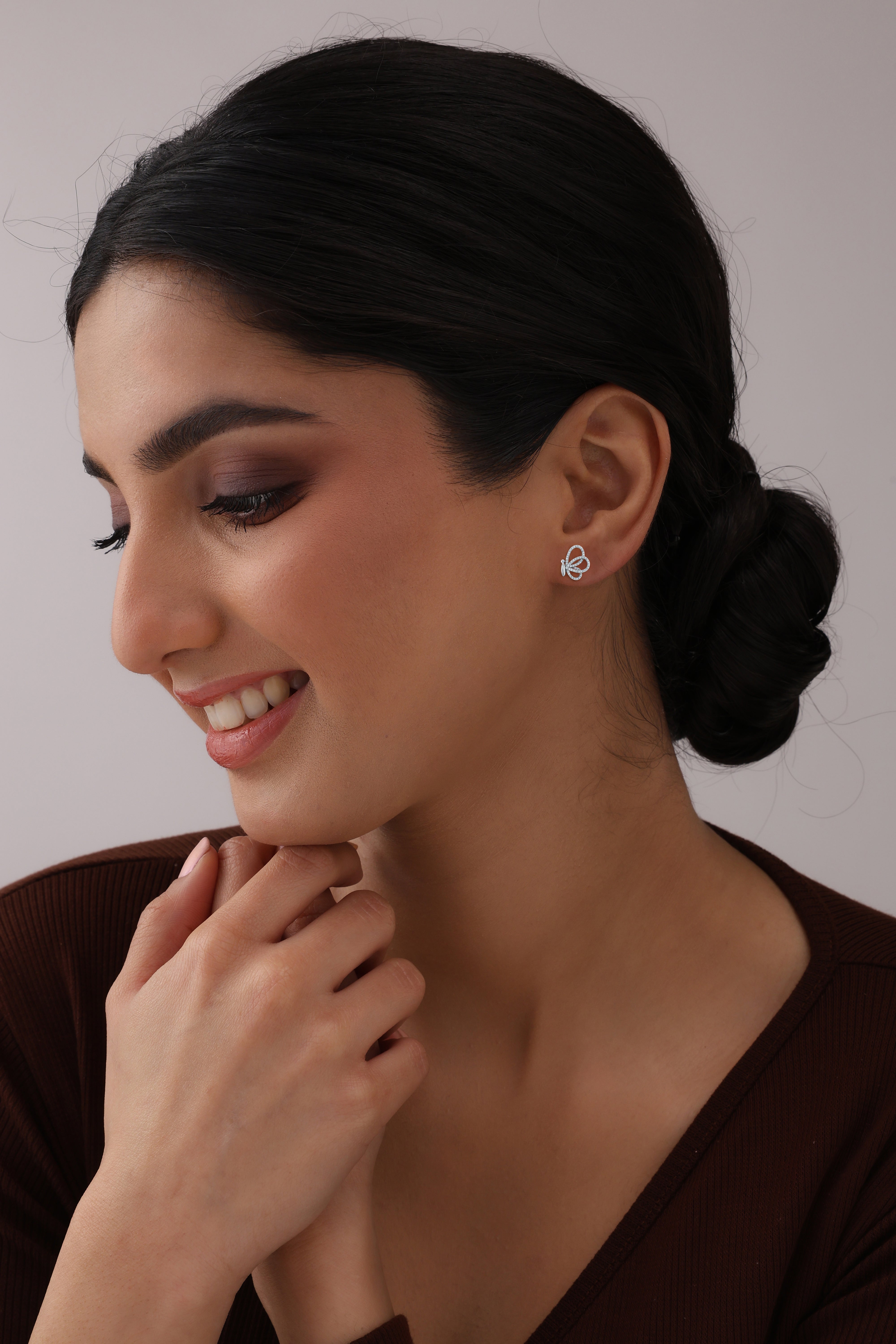 Farfalla CZ Butterfly Women's Stud Earrings