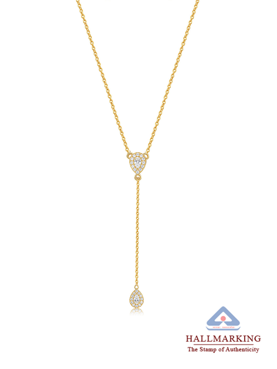 14K Auréline CZ Lariat Drop Necklace