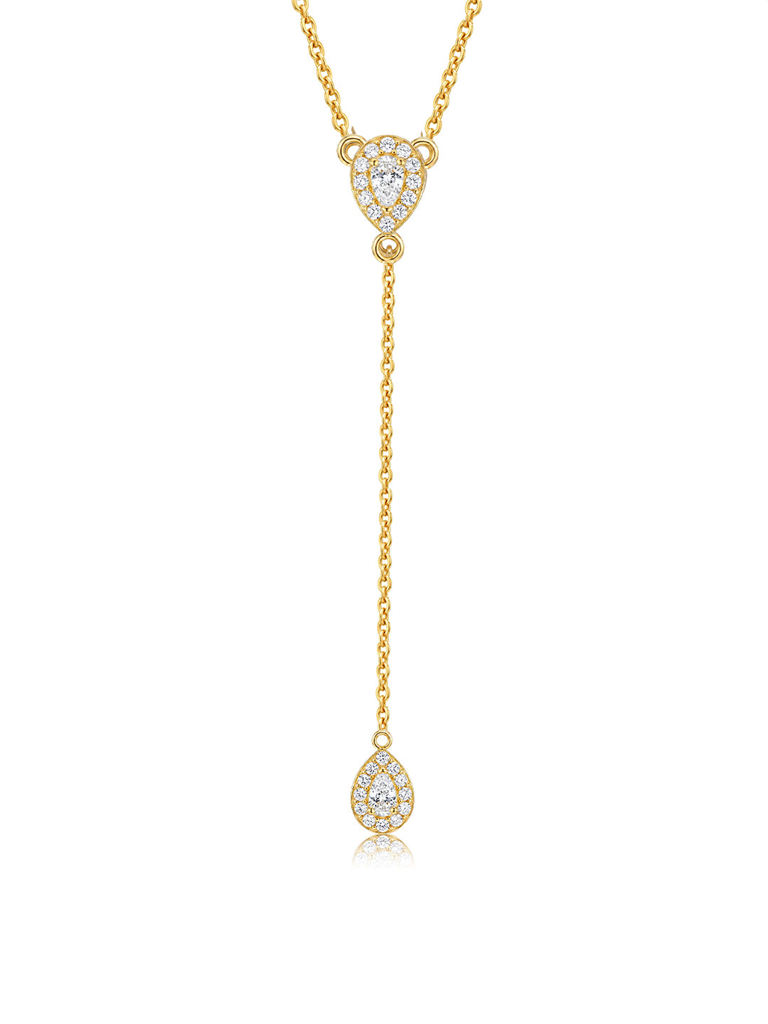 14K Auréline CZ Lariat Drop Necklace