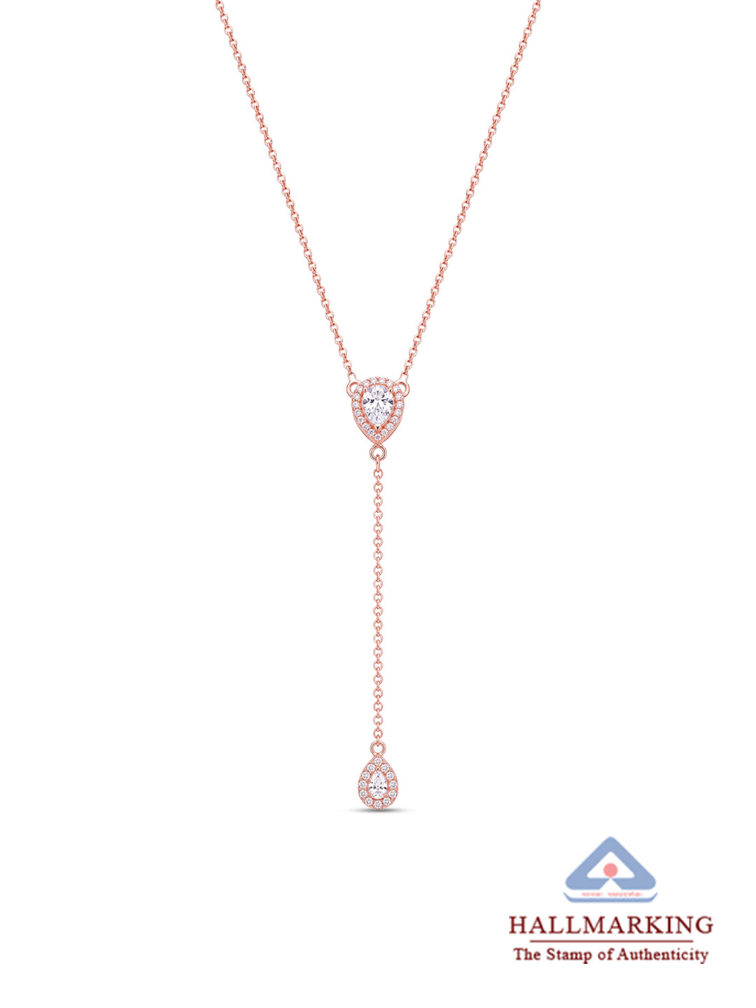 14K CZ Lariat Drop Necklace - Gift For Sister