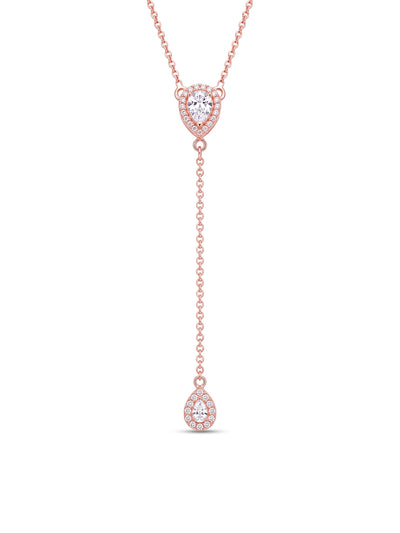 Aurelina CZ Lariat Drop Women's Necklace