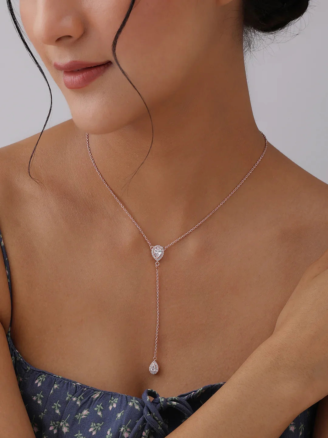 925 Sterling Silver Jewellery | 14K Aur?line CZ Lariat Drop Necklace | acpl-ecom.myshopify.com