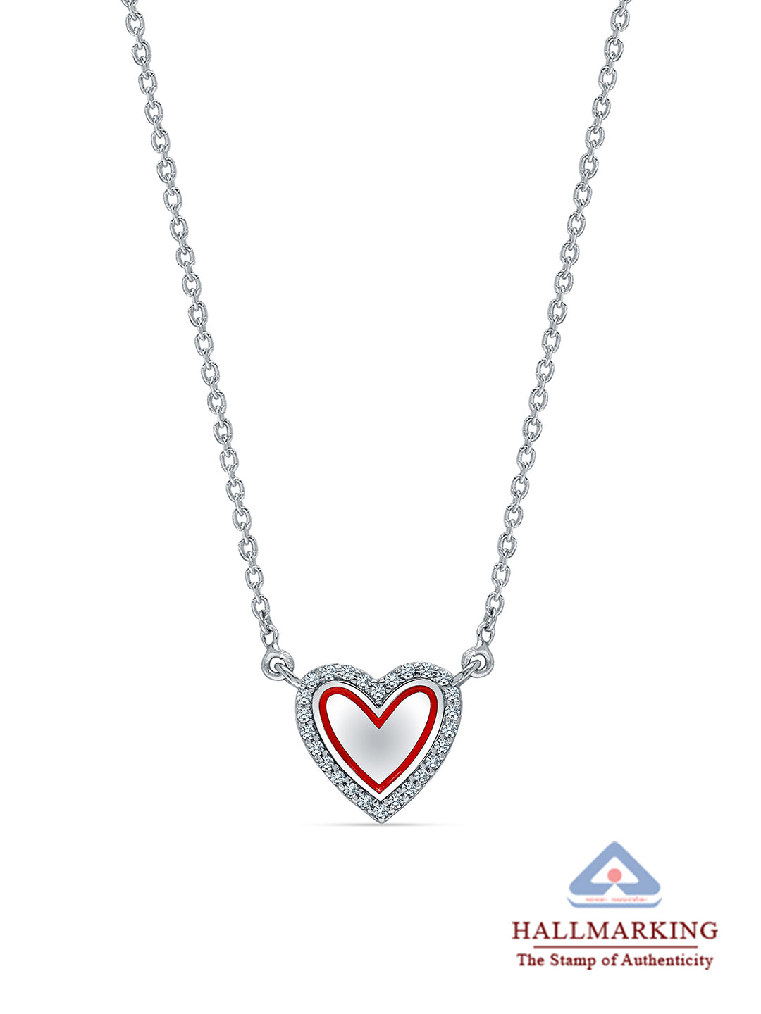 Red Heart & CZ Necklace for Kids