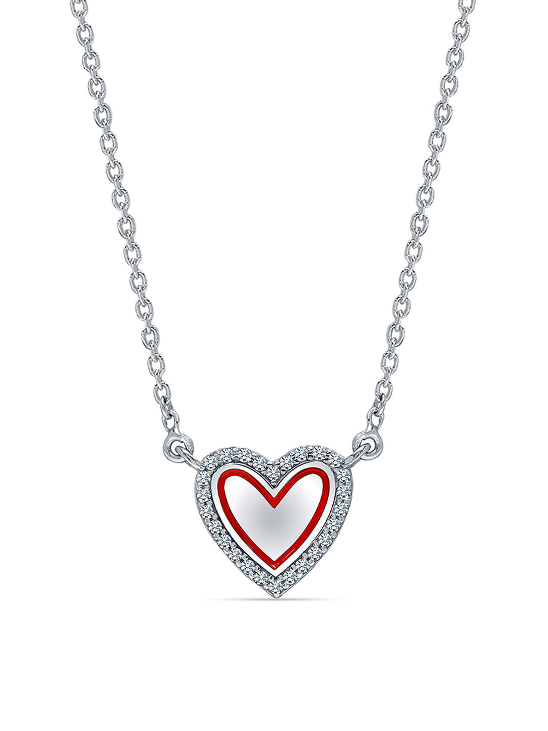 Red Heart & CZ Necklace for Kids