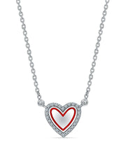 Red Heart & CZ Necklace for Kids
