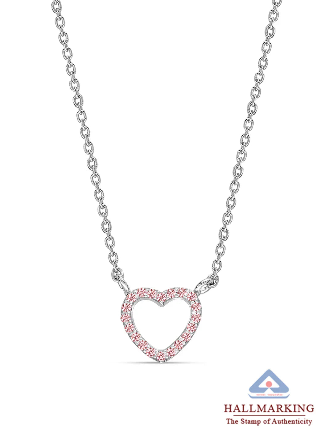 Rhodium Pav? CZ Heart Necklace for Kids