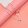 925 Sterling Silver Baby Feet Heart Pendant Necklace With Gift Card for Women