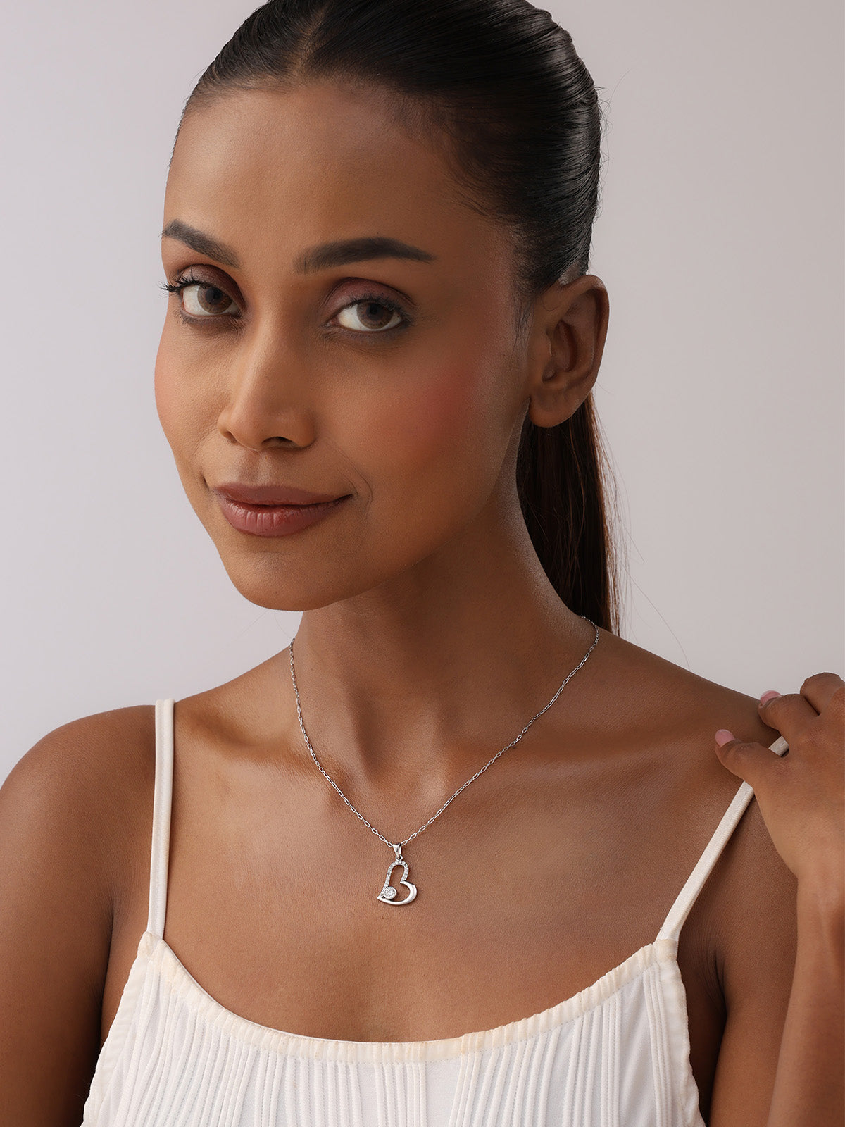 Rhodium Grace Pendant Necklace
